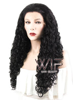 26" Spiral Curly Black Lace Front Synthetic Wig LF166