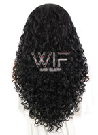 26" Spiral Curly Black Lace Front Synthetic Wig LF166