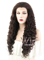 26" Spiral Curly Dark Brown Lace Front Synthetic Wig LF171
