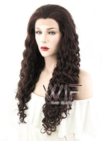 26" Spiral Curly Dark Brown Lace Front Synthetic Wig LF171
