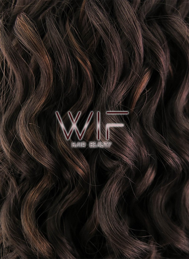 26" Spiral Curly Dark Brown Lace Front Synthetic Wig LF171