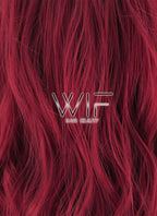 26" Spiral Curly Dark Red Lace Front Synthetic Wig LF186