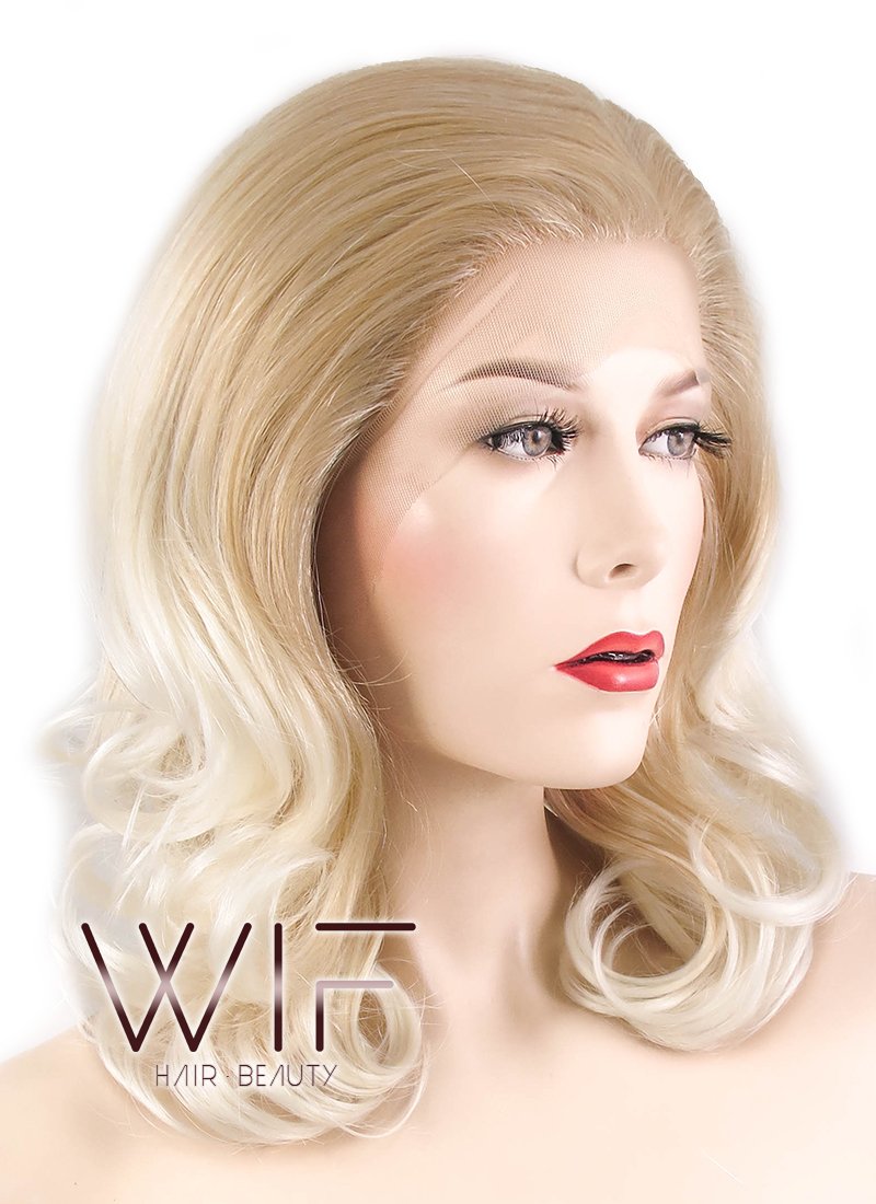16" Wavy Mixed Blonde Lace Front Synthetic Wig LF192