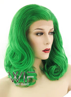 16" Wavy Green Lace Front Synthetic Wig LF197