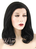 16" Wavy Natural Black Lace Front Synthetic Wig LF198