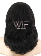 16" Wavy Natural Black Lace Front Synthetic Wig LF198