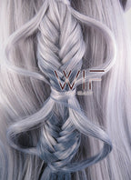 24" Two Tone Grey Braided Lace Front Synthetic Wig LF2008