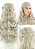 24" Light Ash Blonde Daenerys Targaryen Braided Lace Front Synthetic Wig LF2017