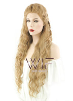 26" Long Curly Golden Blonde Braided Lace Front Synthetic Hair Wig LF2023