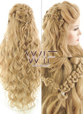 26" Wavy Golden Blonde Vikings Lagertha Braided Lace Front Synthetic Wig LF2023