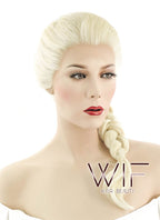 24" Long Light Blonde Elsa Braid Lace Front Synthetic Hair Wig LF2024