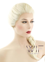 24" Long Light Blonde Elsa Braid Lace Front Synthetic Hair Wig LF2024