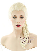 24" Long Light Blonde Elsa Braid Lace Front Synthetic Hair Wig LF2024