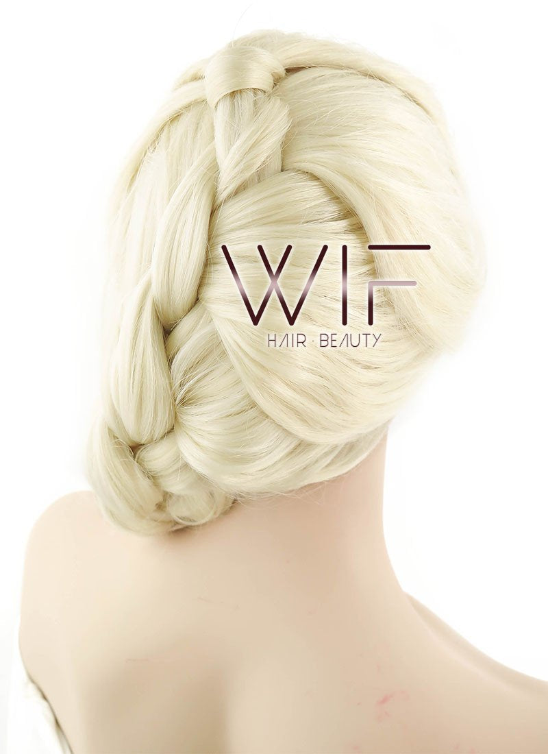 24" Long Light Blonde Elsa Braid Lace Front Synthetic Hair Wig LF2024