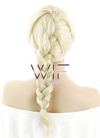 24" Long Light Blonde Elsa Braid Lace Front Synthetic Hair Wig LF2024