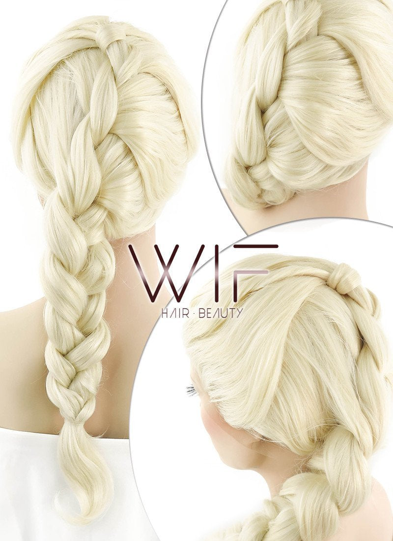 24" Light Blonde Elsa Braid Lace Front Synthetic Wig LF2024