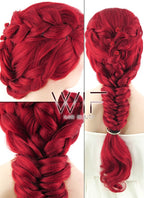 22" Wavy Red Braided Lace Front Synthetic Wig LF2031