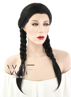 24" Natural Black Philippa Eilhart Braided Lace Front Synthetic Wig LF2035
