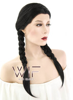 24" Natural Black Philippa Eilhart Braided Lace Front Synthetic Wig LF2035
