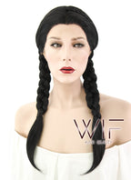 24" Natural Black Philippa Eilhart Braided Lace Front Synthetic Wig LF2035