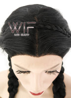 24" Natural Black Philippa Eilhart Braided Lace Front Synthetic Wig LF2035