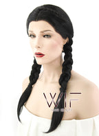 24" Natural Black Philippa Eilhart Braided Lace Front Synthetic Wig LF2035