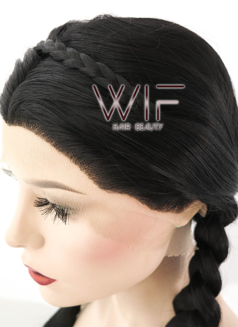 24" Natural Black Philippa Eilhart Braided Lace Front Synthetic Wig LF2035