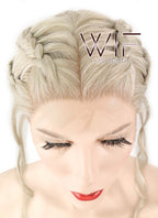 24" Light Ash Blonde Daenerys Targaryen Braided Lace Front Synthetic Wig LF2037