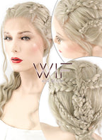 24" Light Ash Blonde Daenerys Targaryen Braided Lace Front Synthetic Wig LF2037