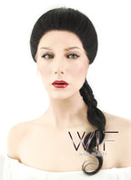 28" Wavy Natural Black Braided Lace Front Synthetic Wig LF2038