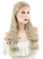 24" Light Ash Blonde Daenerys Targaryen Braided Lace Front Synthetic Wig LF2039