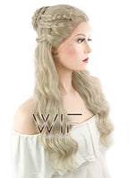 24" Light Ash Blonde Daenerys Targaryen Braided Lace Front Synthetic Wig LF2039