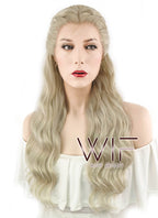 24" Light Ash Blonde Daenerys Targaryen Braided Lace Front Synthetic Wig LF2039