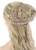 24" Light Ash Blonde Daenerys Targaryen Braided Lace Front Synthetic Wig LF2039