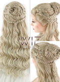 24" Light Ash Blonde Daenerys Targaryen Braided Lace Front Synthetic Wig LF2039
