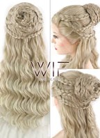 24" Light Ash Blonde Daenerys Targaryen Braided Lace Front Synthetic Wig LF2039