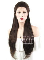 26" Wavy Dark Brown Braided Lace Front Synthetic Wig LF2040