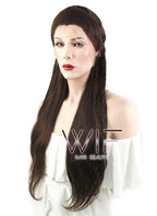 26" Wavy Dark Brown Braided Lace Front Synthetic Wig LF2040