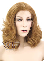 16" Wavy Golden Brown Lace Front Synthetic Wig LF205