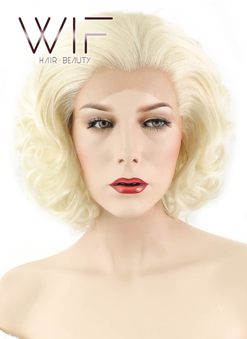 10" Wavy Light Blonde Lace Front Synthetic Wig LF235