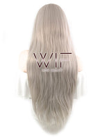20" / 28" Straight Grey Lace Front Synthetic Wig LF238A