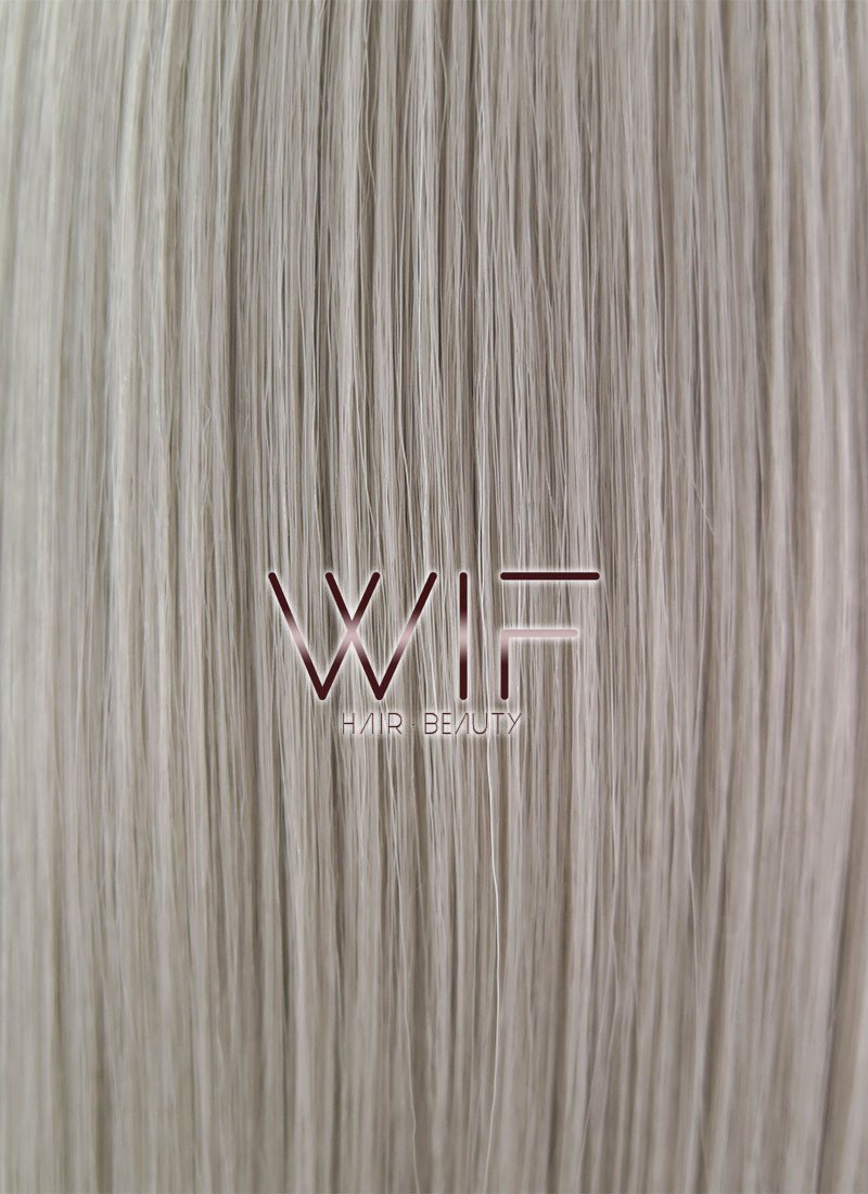 24" Straight Grey Blonde Lace Front Synthetic Wig LF238