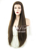 30" Straight Brown Lace Front Synthetic Wig LF242