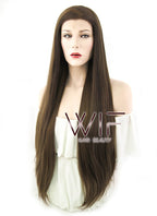 30" Straight Brown Lace Front Synthetic Wig LF242