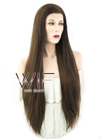 30" Straight Brown Lace Front Synthetic Wig LF242