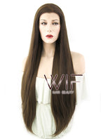 30" Straight Brown Lace Front Synthetic Wig LF242