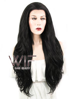 26" Wavy Natural Black Lace Front Synthetic Wig LF246