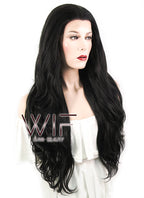 26" Wavy Natural Black Lace Front Synthetic Wig LF246