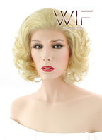 10" Wavy Mixed Golden Blonde Lace Front Synthetic Wig LF249