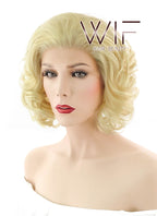 10" Wavy Mixed Golden Blonde Lace Front Synthetic Wig LF249